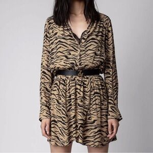 Zadig & Voltaire Rinka Tiger Dress Size M NEW Retail $368